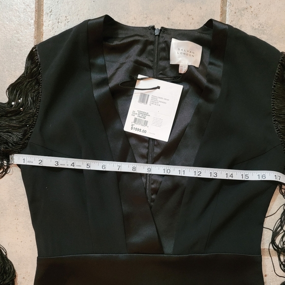 Galvan London Womens Infinity Embellished Mixed Media Black Jumpsuit - Picture 11 of 16